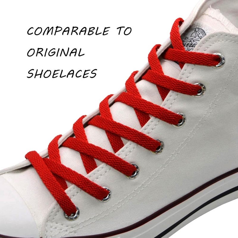 VSUDO 54" Flat Red Shoe Laces for Sneakers, Shoelaces for Sneakers, Replacements Shoe Strings for Women or Men (1 Pair-Red-137CM) - Image 2